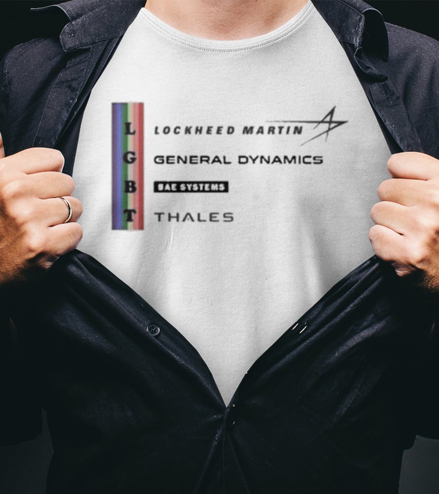 Lockheed Martin General Dynamics BAE Systems Thales LGBT Rainbow Vertical T-Shirt