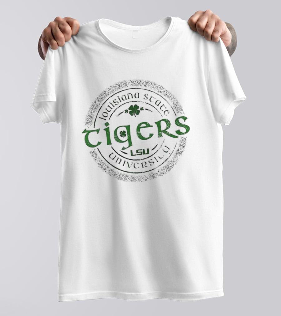 LSU Tigers Louisiana State University Clover St Patrick's Day T-Shirt