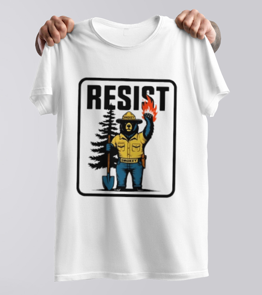 Resist Smokey Fire Prevention Bear California Forest T-Shirt