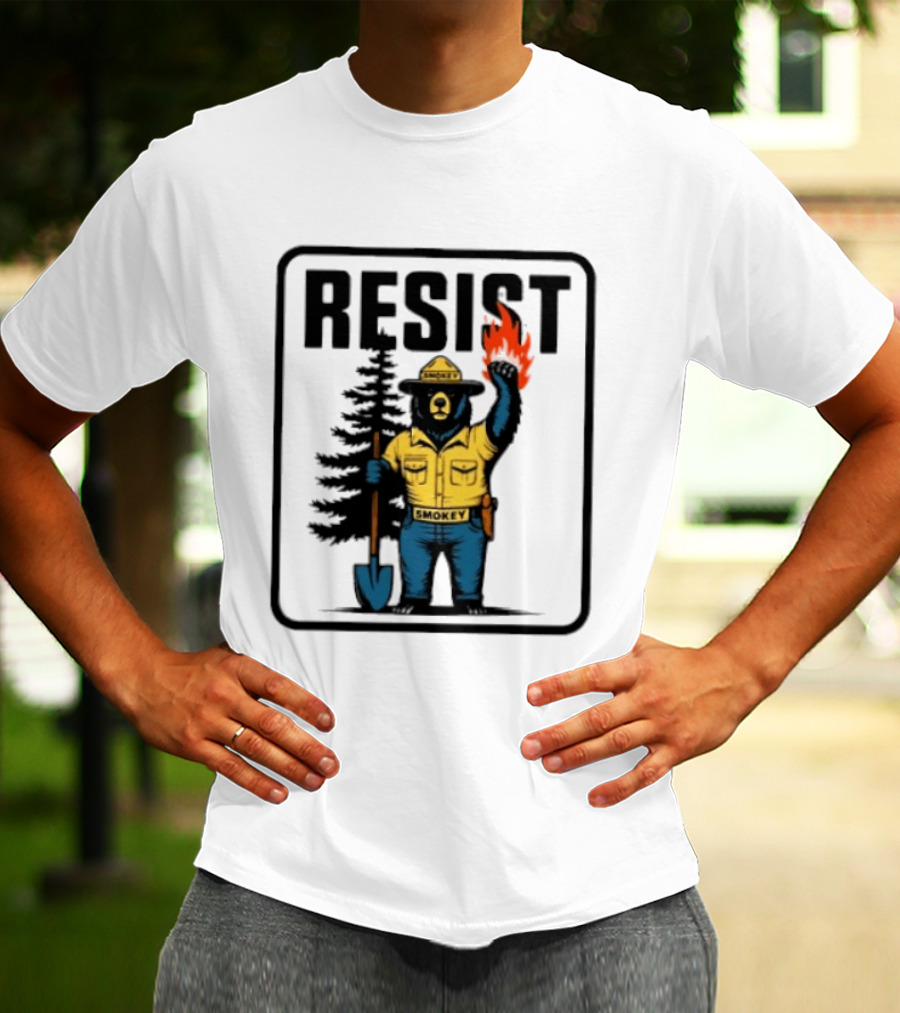 Resist Smokey Fire Prevention Bear California Forest T-Shirt