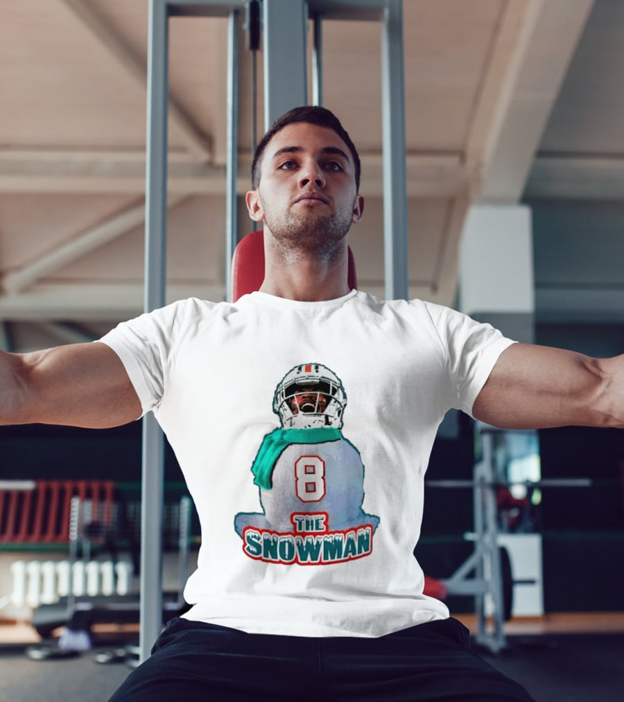 Miami Dolphins Jevon Holland 8 The Snowman Christmas T-Shirt