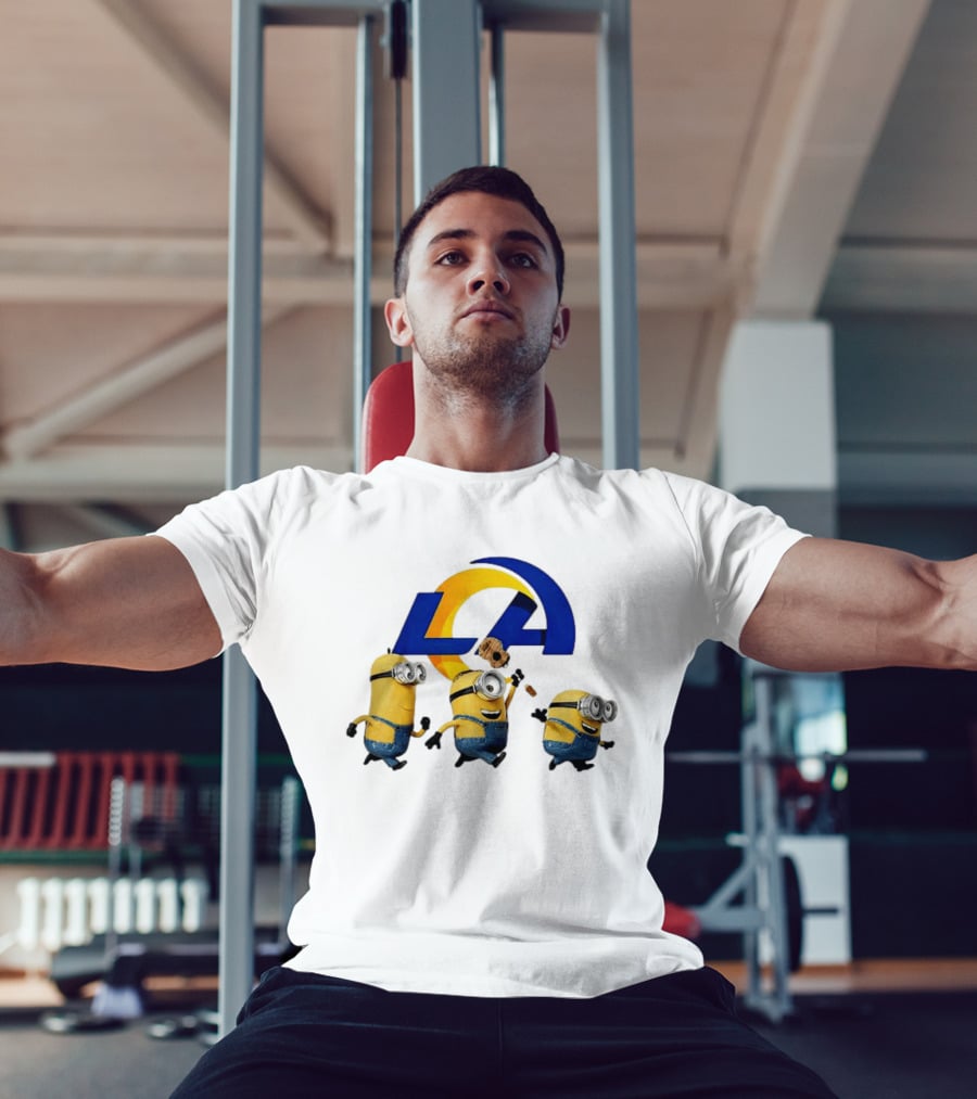 Minions LA Rams Football Team Crossover Fun T-Shirt