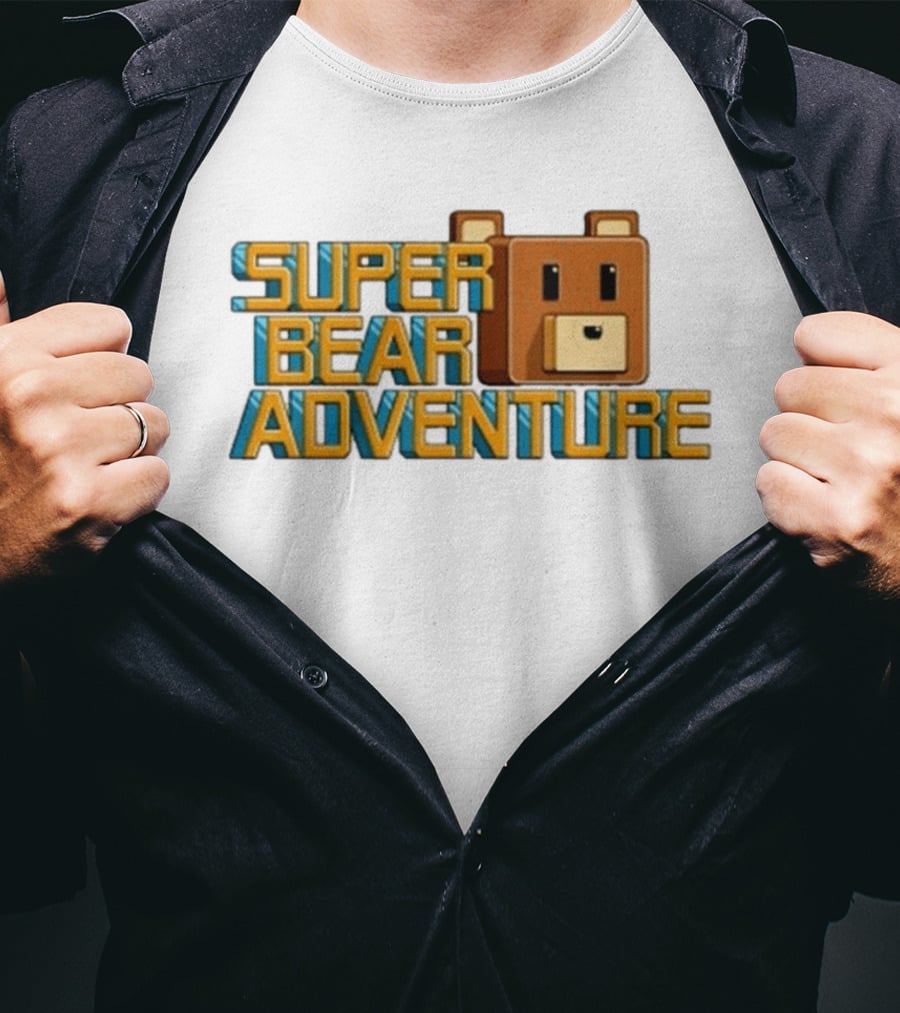Super Bear Adventure Pixel Art Bear Face T-Shirt