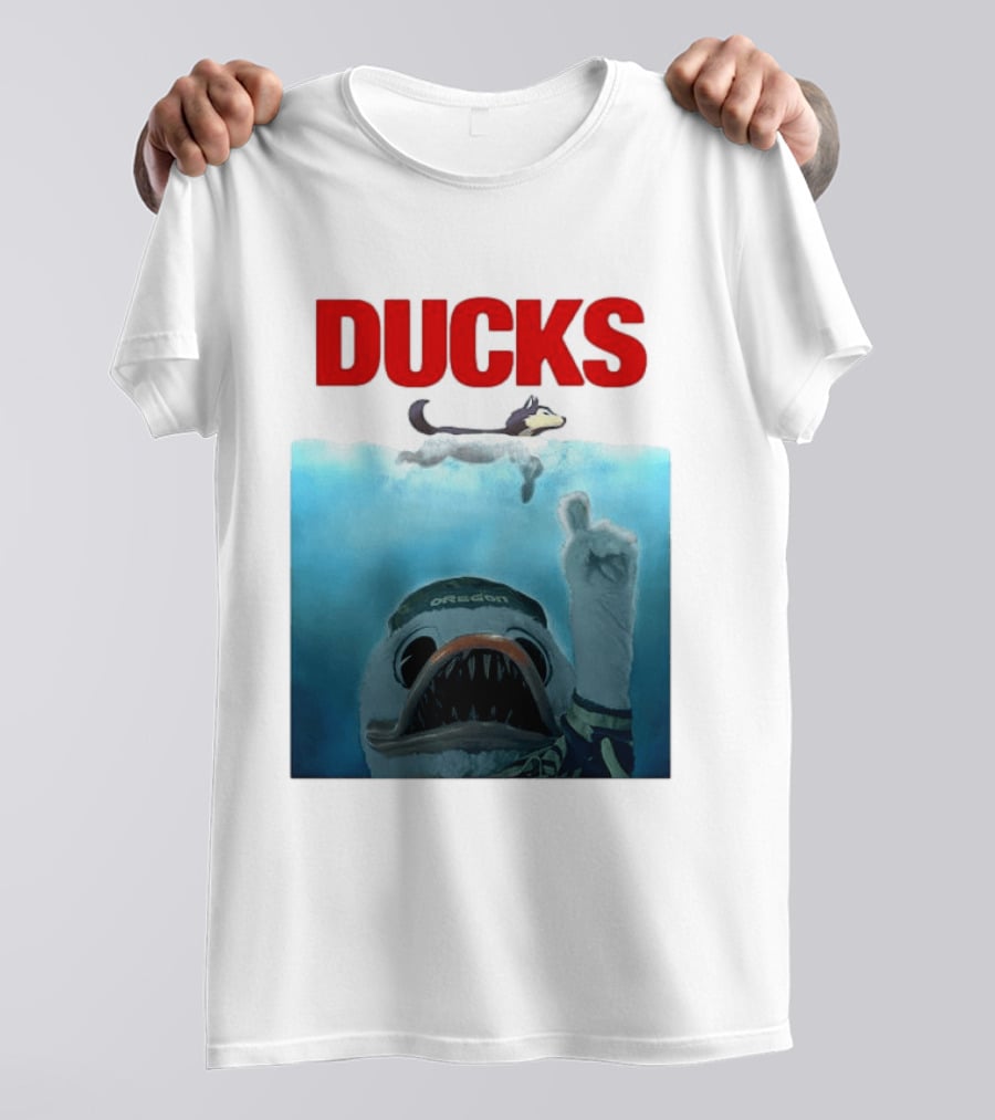 Oregon Ducks Jaws Parody With Washington Huskies Rivalry T-Shirt