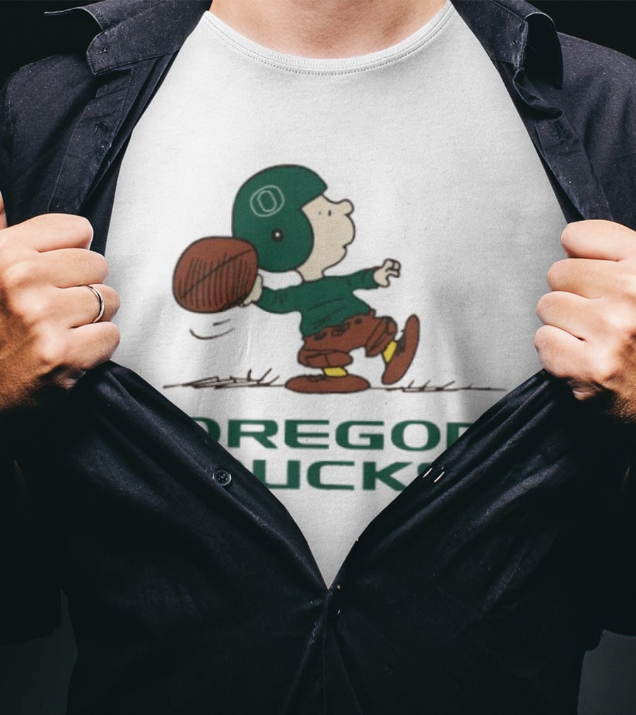 Peanuts Charlie Brown Oregon Ducks Football Quarterback T-Shirt