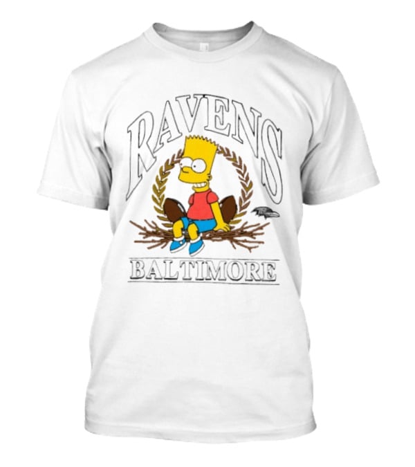 Baltimore Ravens Bart Simpson Crossover 2025 T-Shirt
