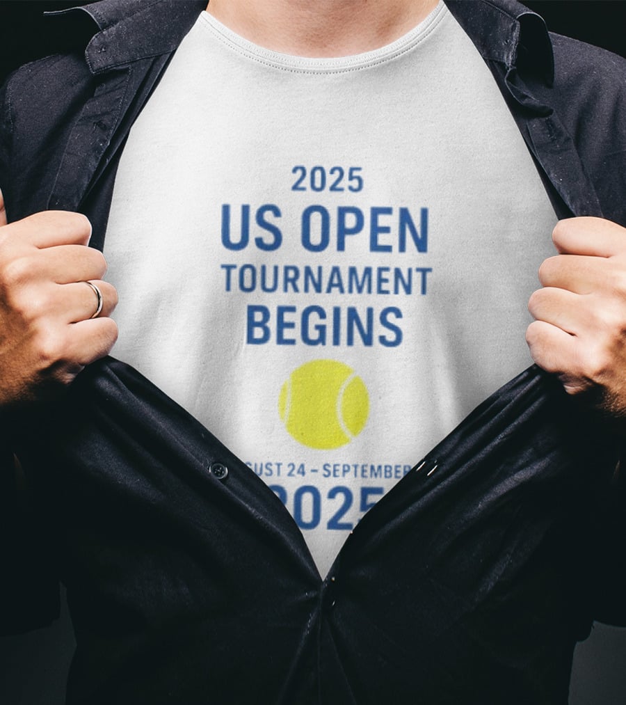 2025 US Open Tournament Begins August 24 To September 7 Tennis Ball T-Shirt