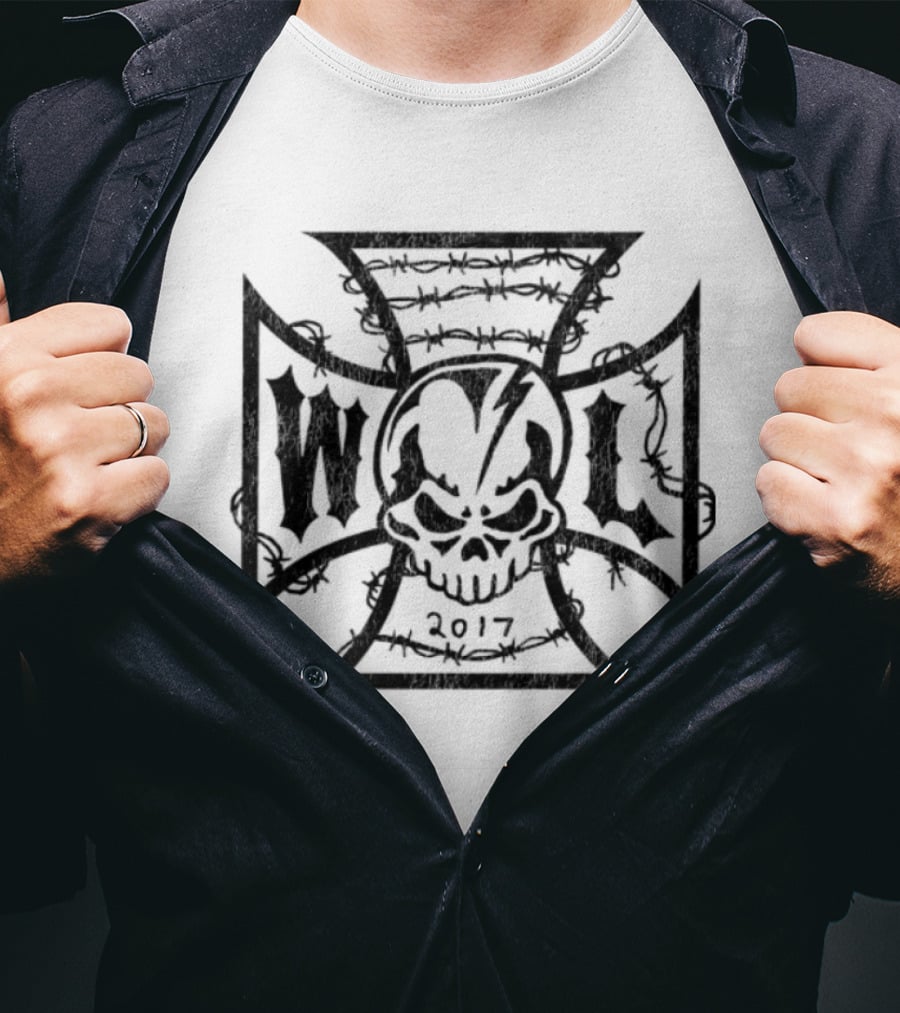 Warren Lotas Iron Cross Skull W L 2017 White T-Shirt
