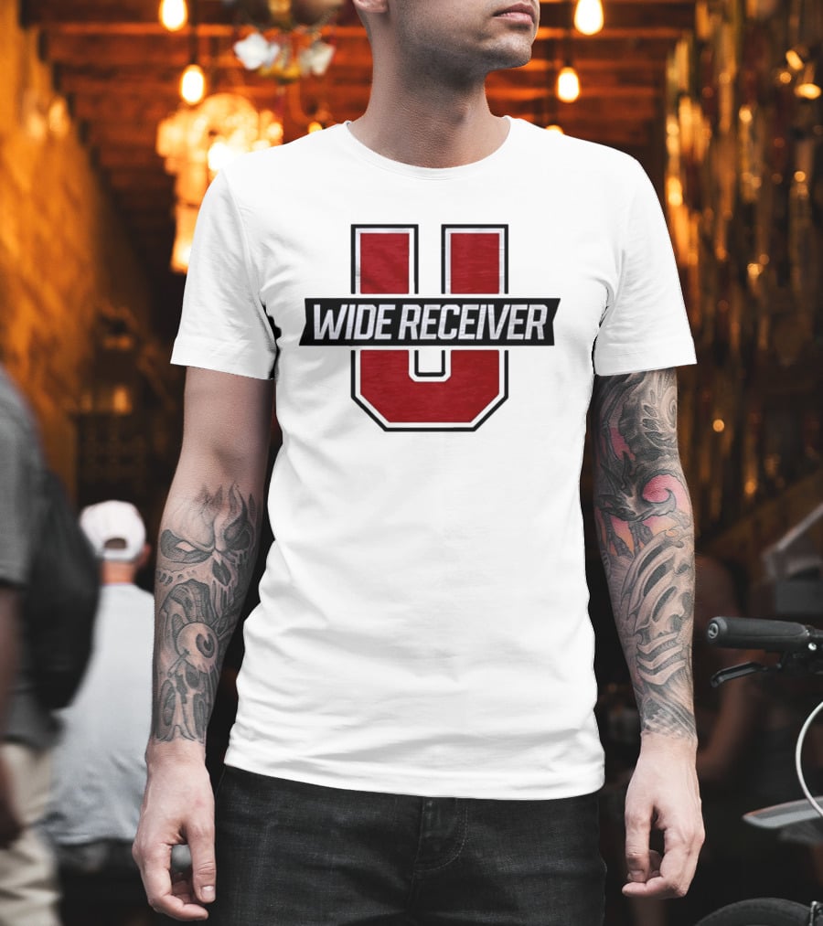 Wide Receiver U Team Red Black Block Lettering T-Shirt