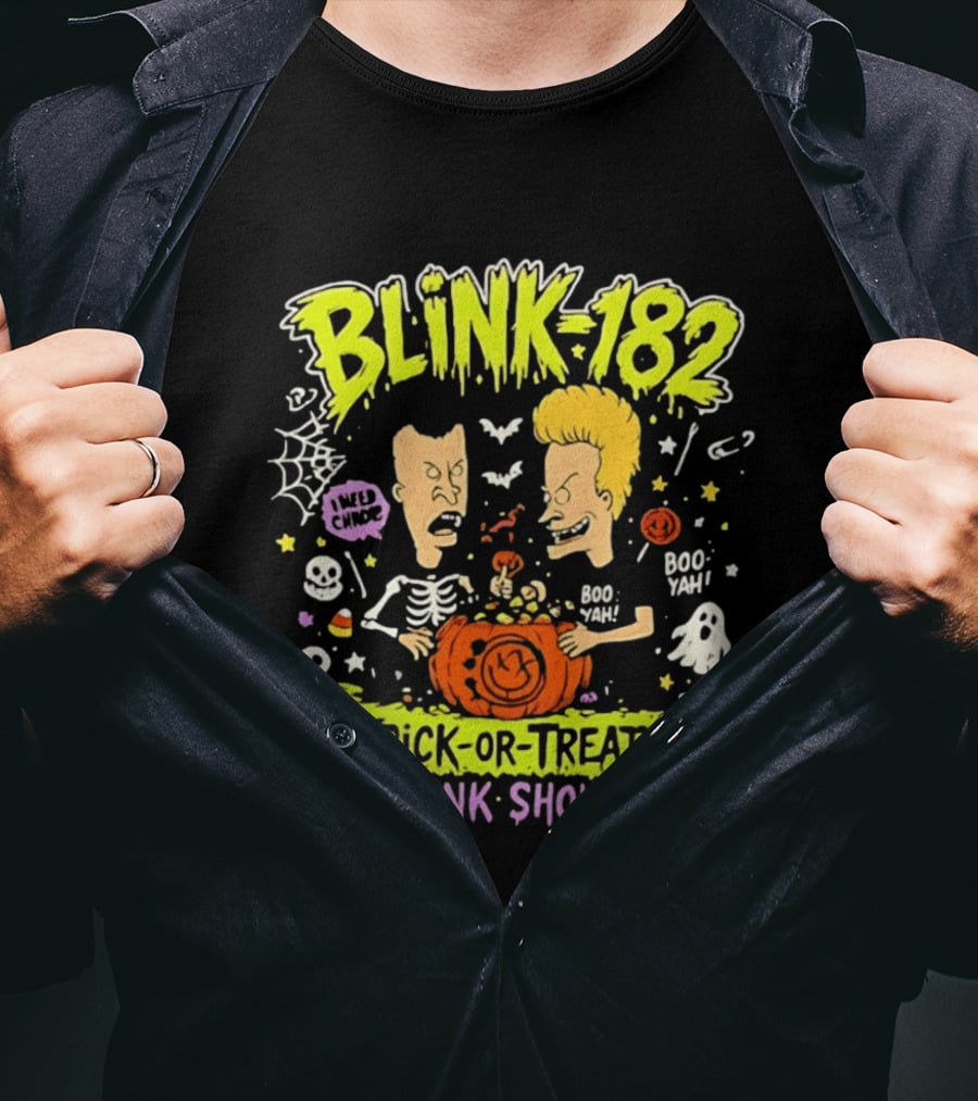 Blink 182 Beavis And Butt Head Halloween Trick Or Treat Punk Show T-Shirt