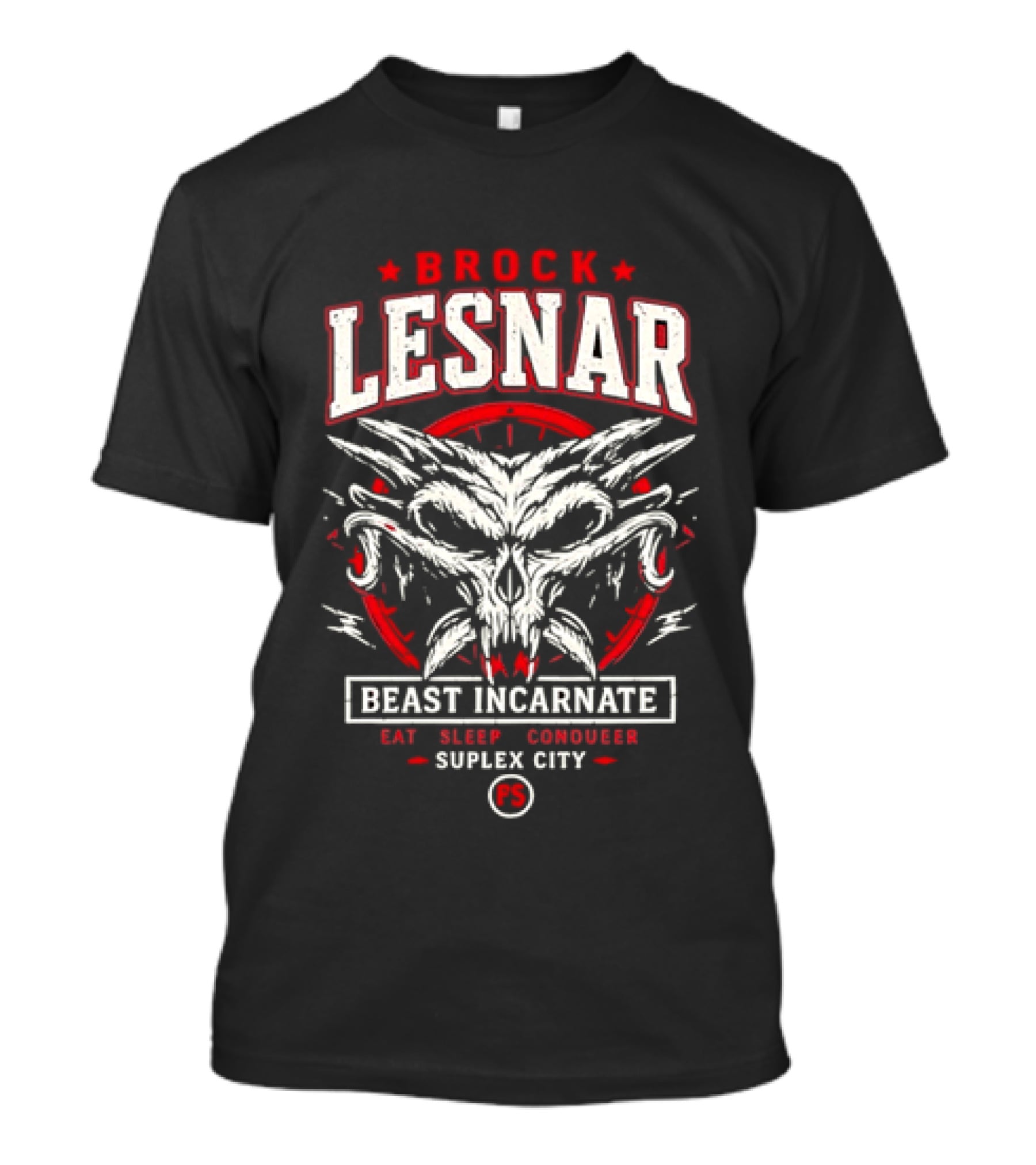 Brock Lesnar Beast Incarnate Eat Sleep Conquer Suplex City Skull Motif T-Shirt
