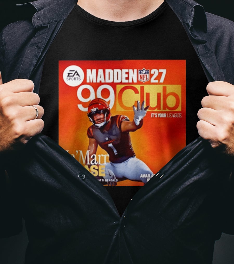 Ja'Marr Chase Cincinnati Bengals EA Sports Madden 27 99 Club NFLPA Available August 13 T-Shirt