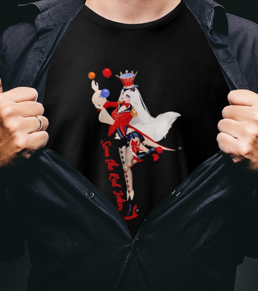 Sena The Red Joker Anime Jester Character With Crown And Juggling Balls T-Shirt