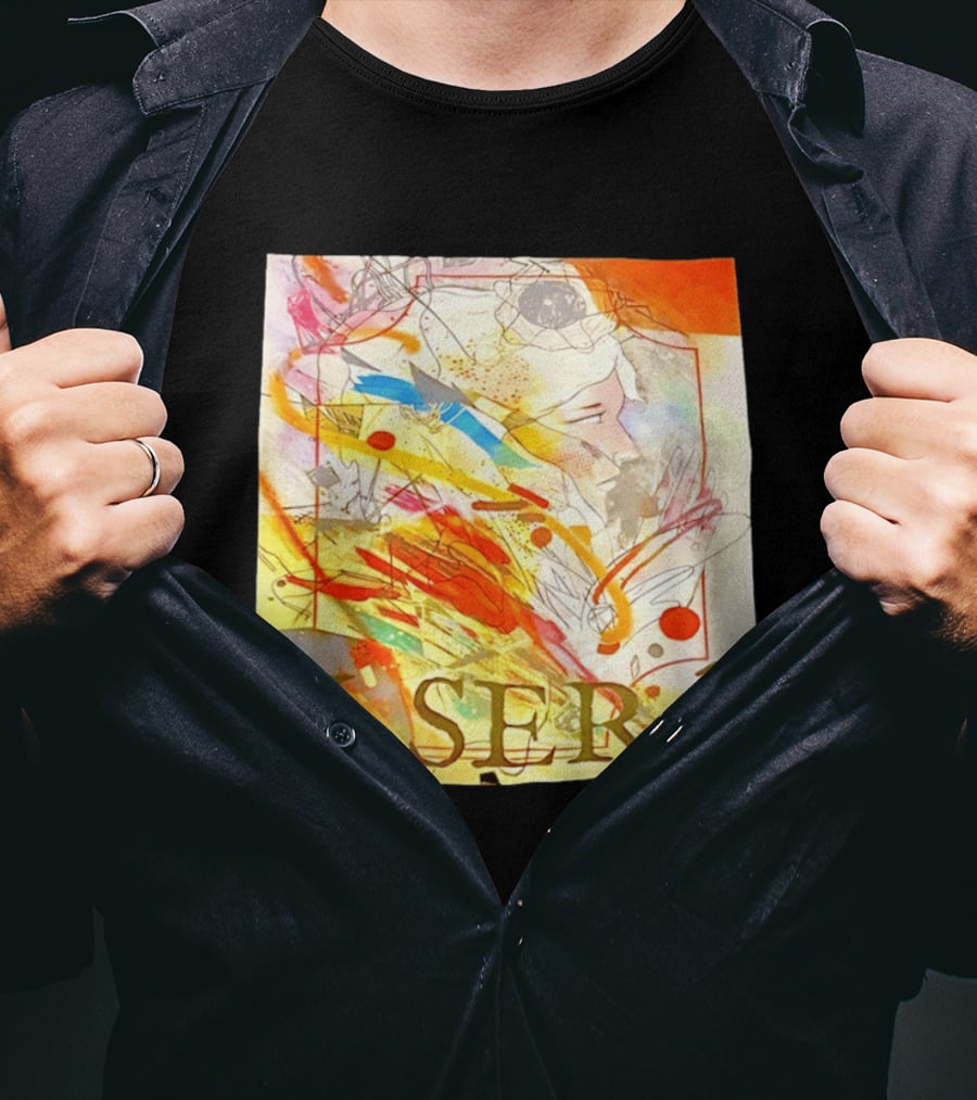 K Será Colorful Abstract Face Expression T-Shirt