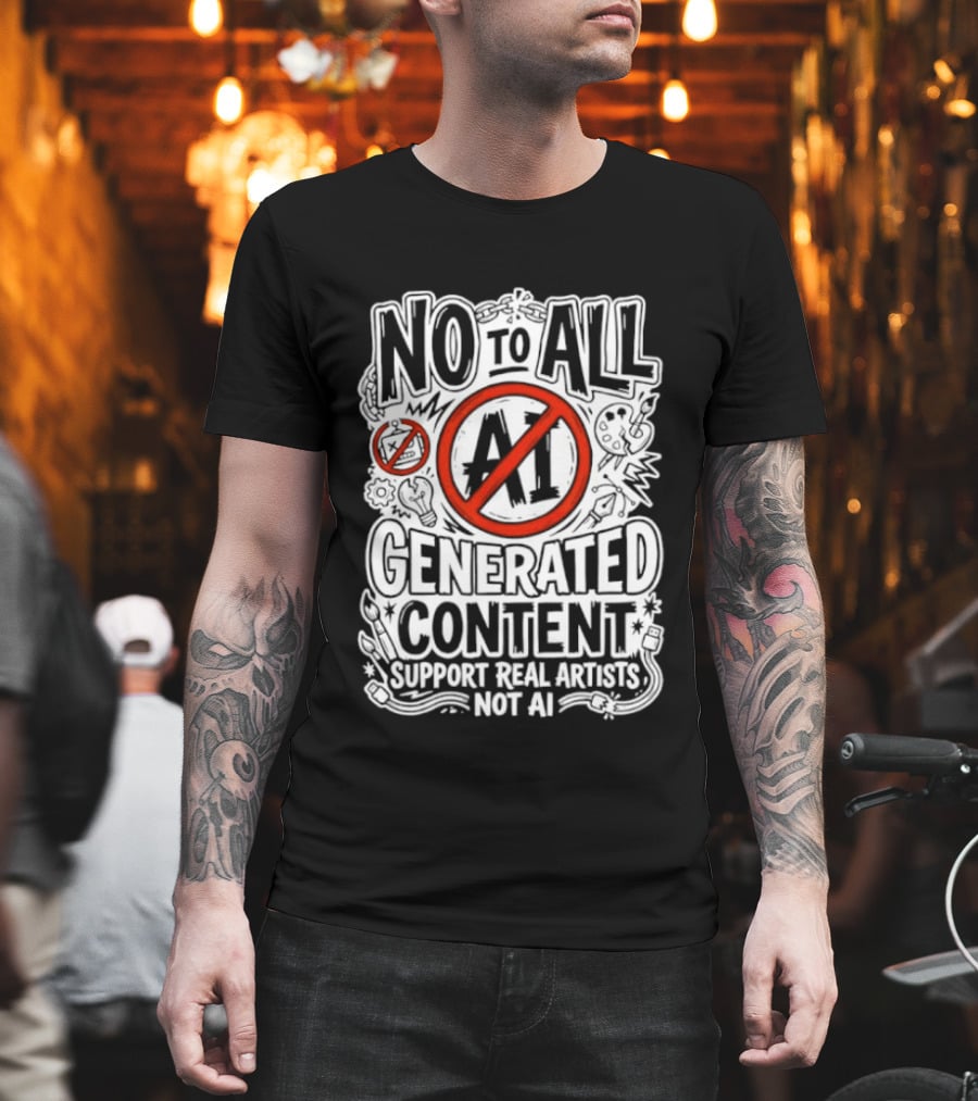 No To All AI Generated Content Support Real Artists Not AI T-Shirt
