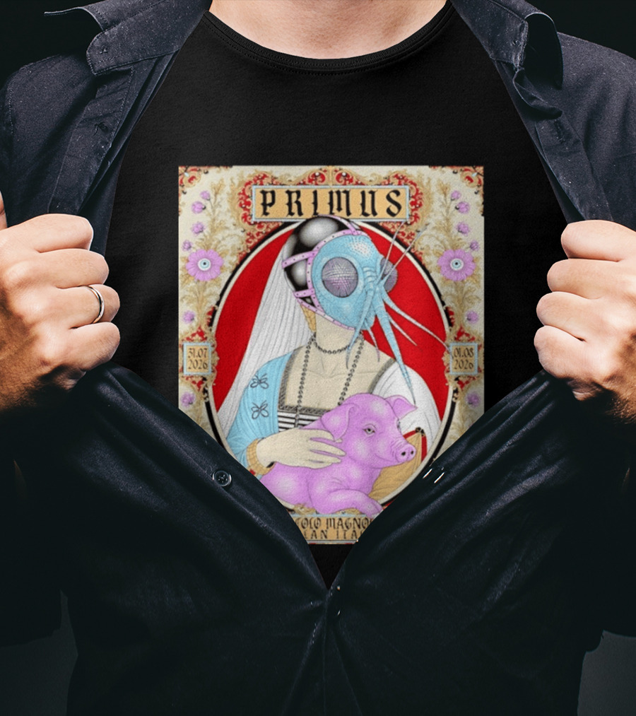 Primus Circolo Magnolia Milan Italy July August 2026 Concert Floral T-Shirt