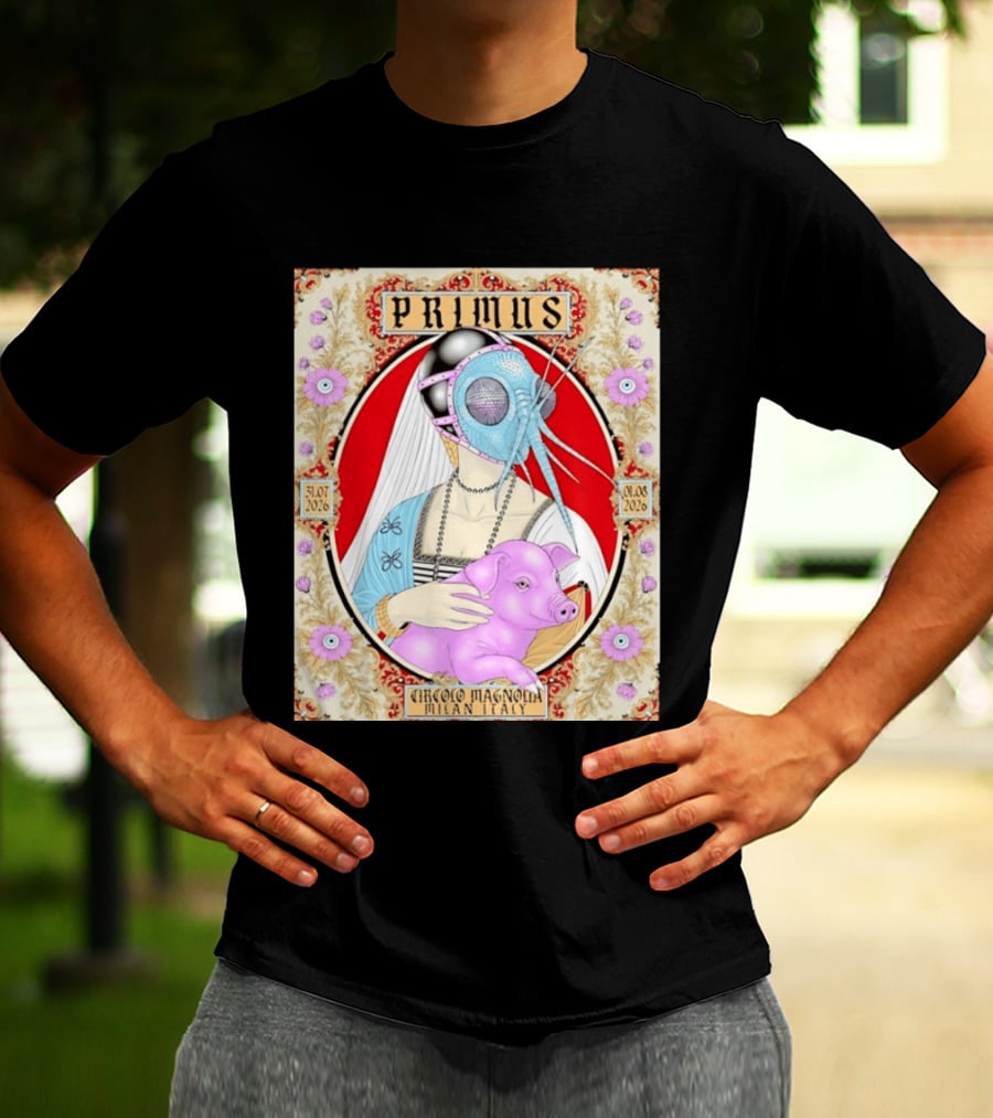 Primus Circolo Magnolia Milan Italy July August 2026 Concert Floral T-Shirt