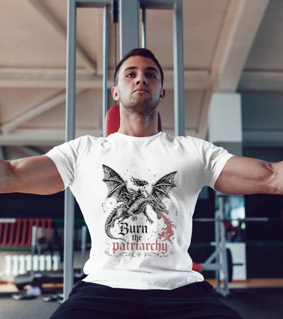 Burn The Patriarchy Dragon Rider Feminist Empowerment Fantasy T-Shirt