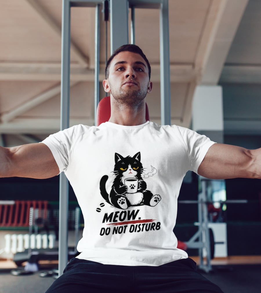 Meow Do Not Disturb Grumpy Cat Coffee Paw Stamp Vapor T-Shirt