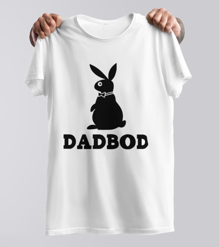 Dadbod Bunny Rabbit Dad Bod Fatherhood Humor Bow Tie T-Shirt