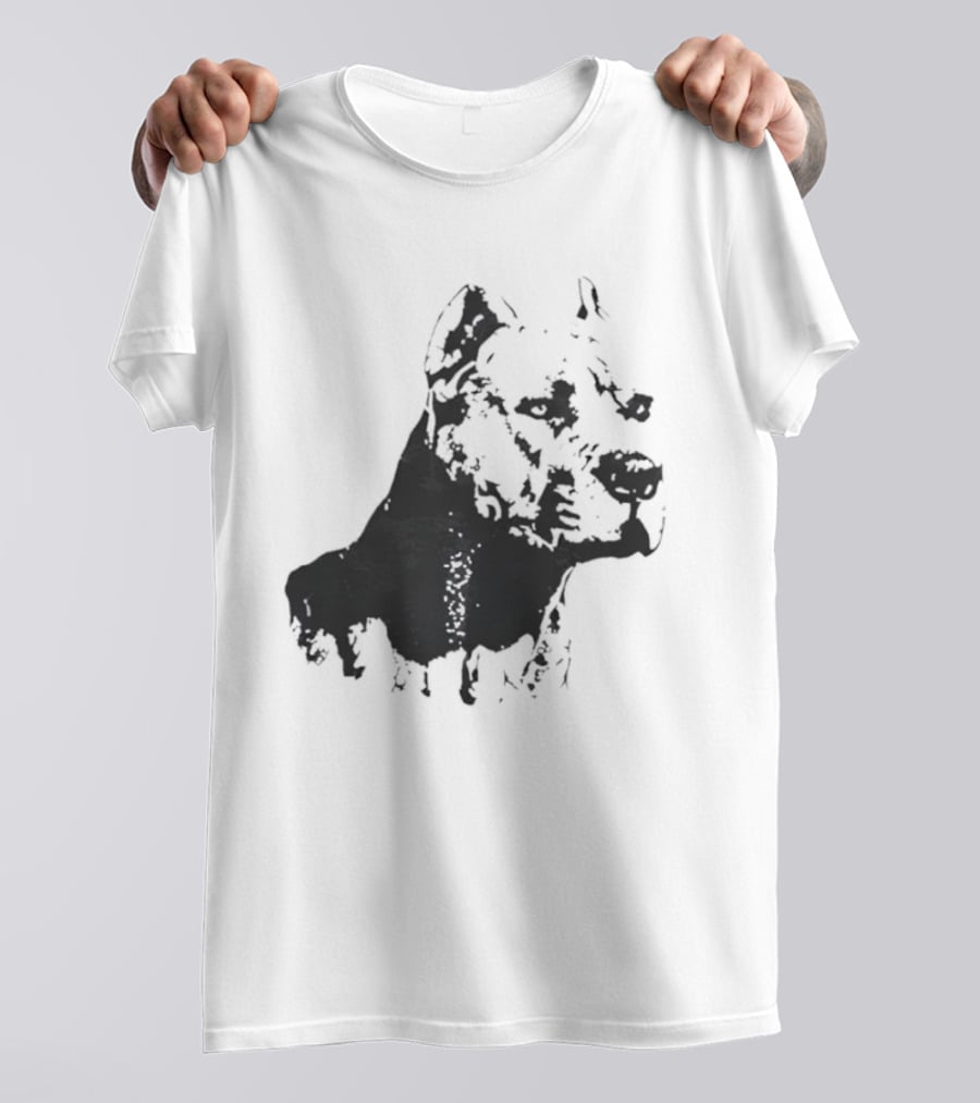 Distressed Pit Bull Dog Face Art For Dog Lovers T-Shirt