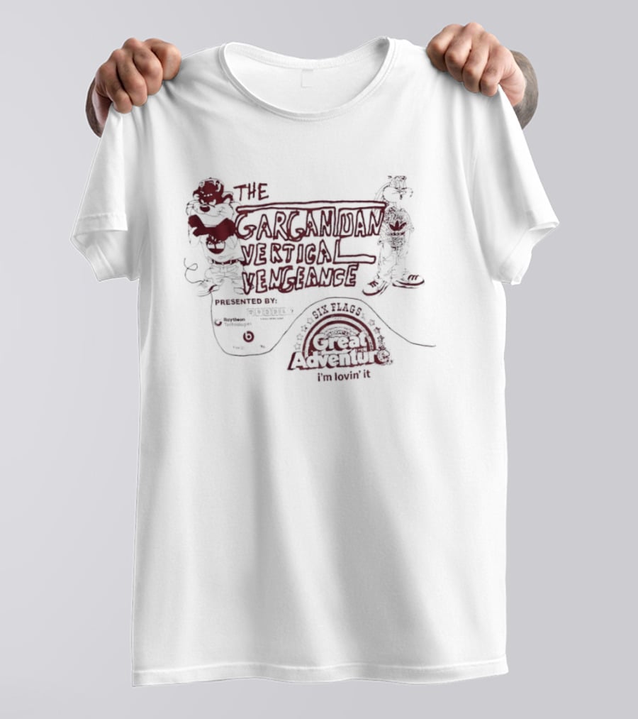 The Gargantuan Vertical Vengeance Presented By Intamin Welcome To Six Flags Great Adventure T-Shirt