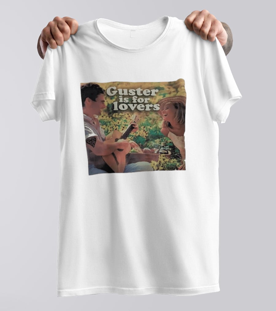 Guster Is For Lovers Romantic Picnic Scene With Guitar And Smiling Couple T-Shirt