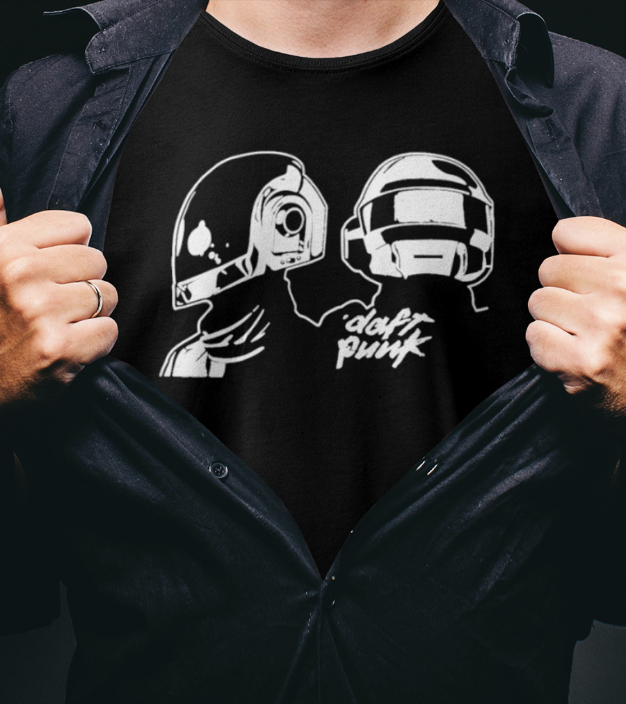 Daft Punk Helmet Duo Electronic Music Guy Manuel De Homem Christo T-Shirt