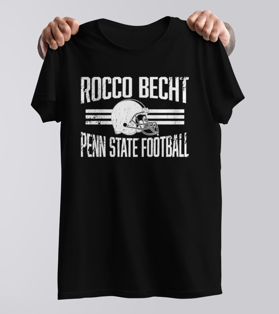 Rocco Becht Penn State Football Distressed Helmet T-Shirt
