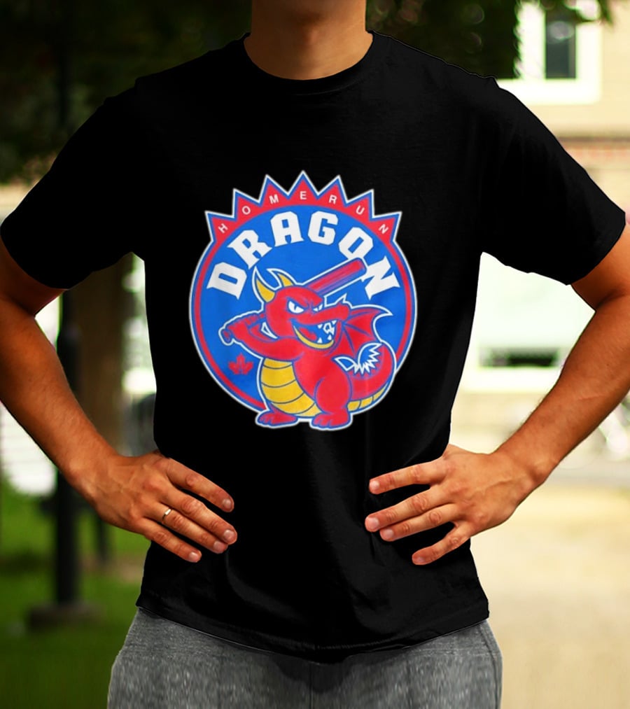 Homerun Dragon Toronto Blue Jays Batter With Red Bat And Maple Leaf T-Shirt