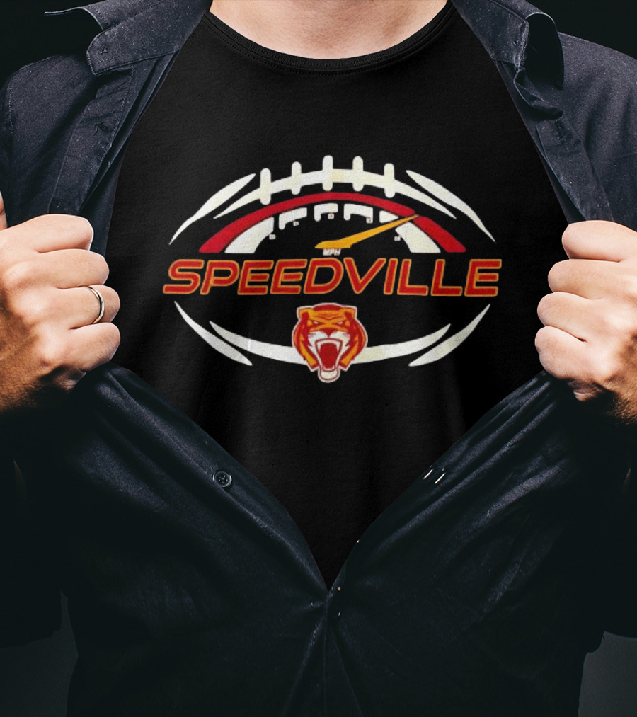 Speedville Tiger Speedometer Football Performance Training Icon Sports T-Shirt