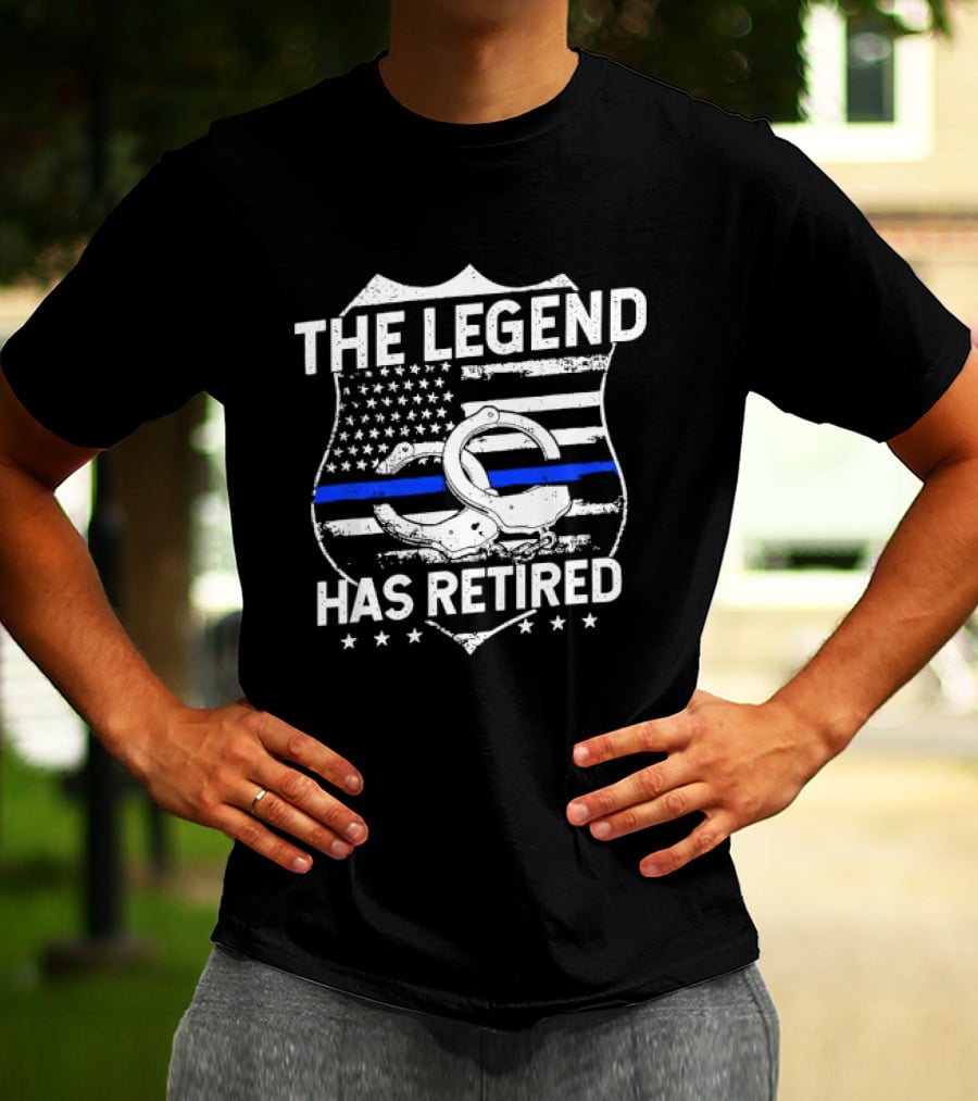 The Legend Has Retired Thin Blue Line Police T-Shirt