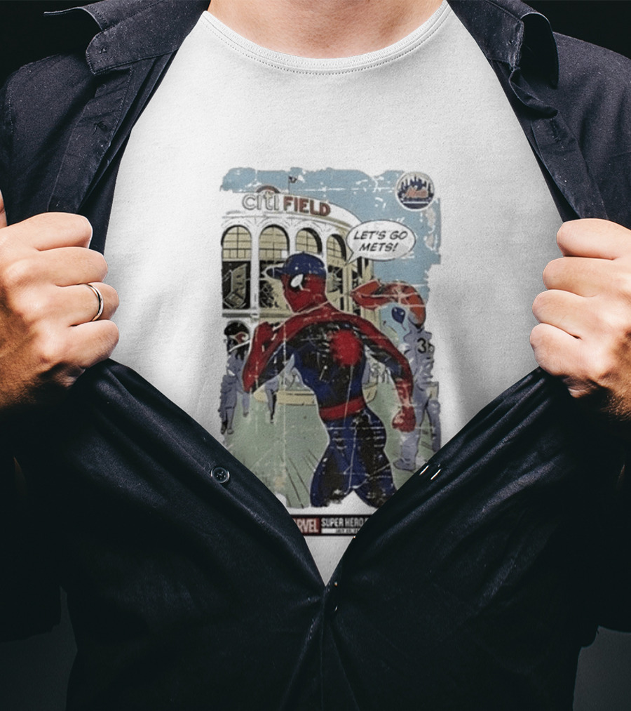 Citi Field Marvel Super Hero Day Spiderman Let's Go Mets 2026 T-Shirt