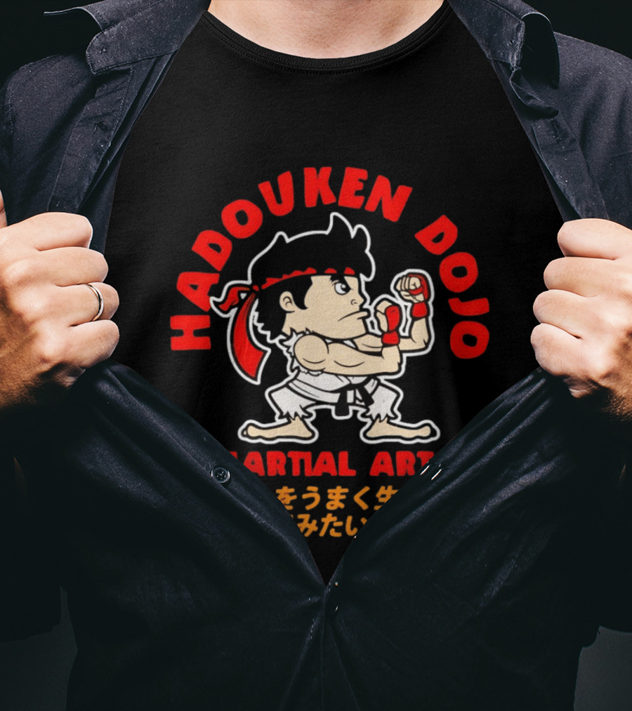 Hadouken Dojo Martial Arts Ryu Character Gaming Japanese T-Shirt