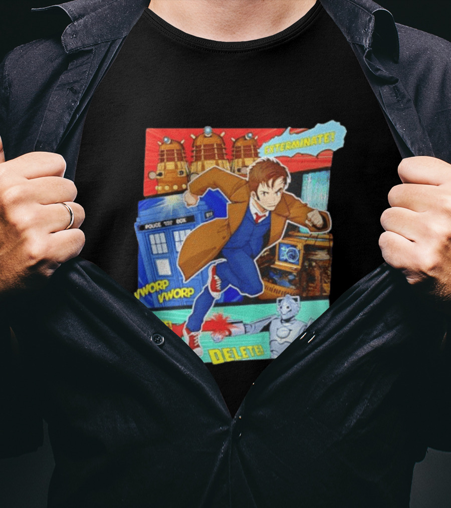 Tenth Doctor Exterminate Daleks Cybermen Delete Vworp Vworp Doctor Who T-Shirt