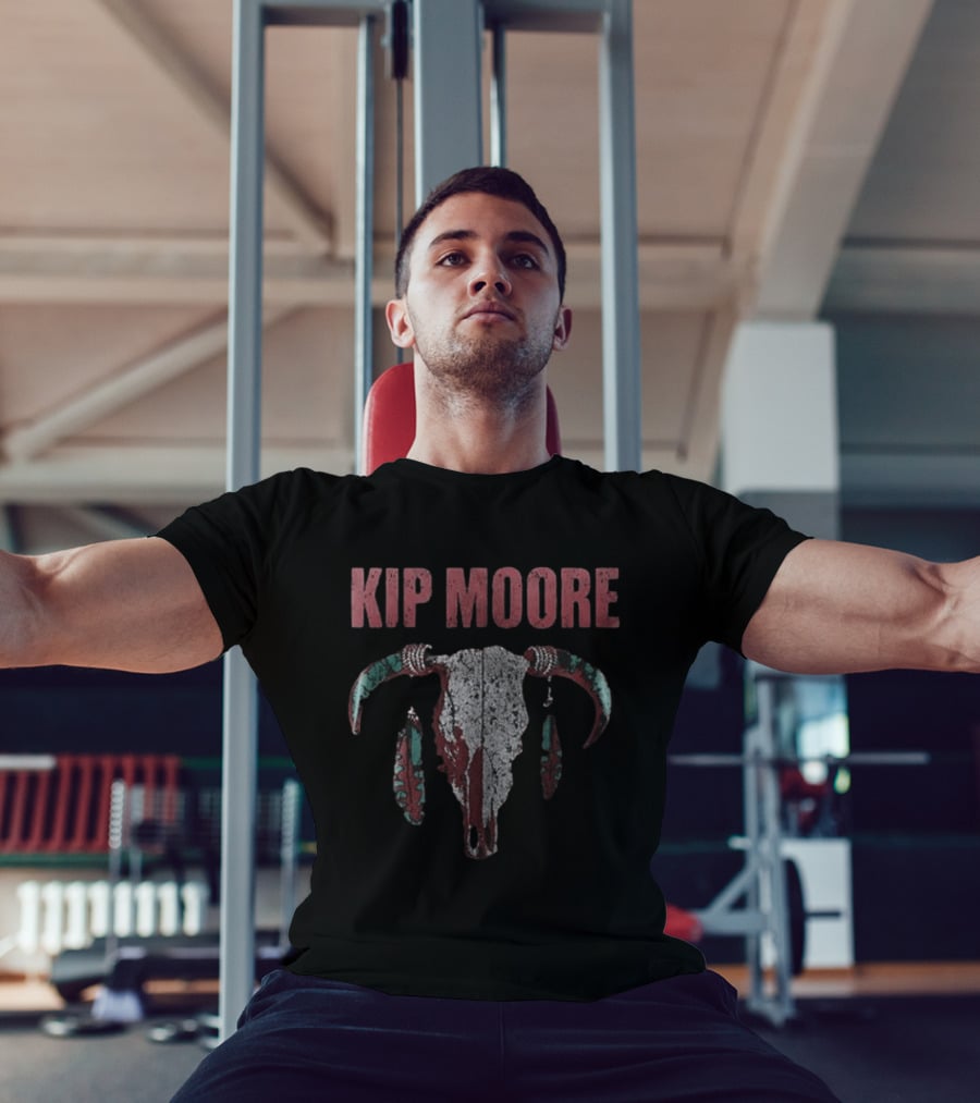 Kip Moore Rustic Bull Skull Tour Merch T-Shirt