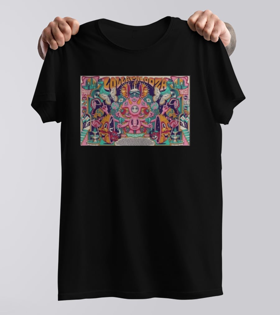 Lollapalooza Grant Park Chicago 08.02.2026 Butterflies Psychedelic T-Shirt
