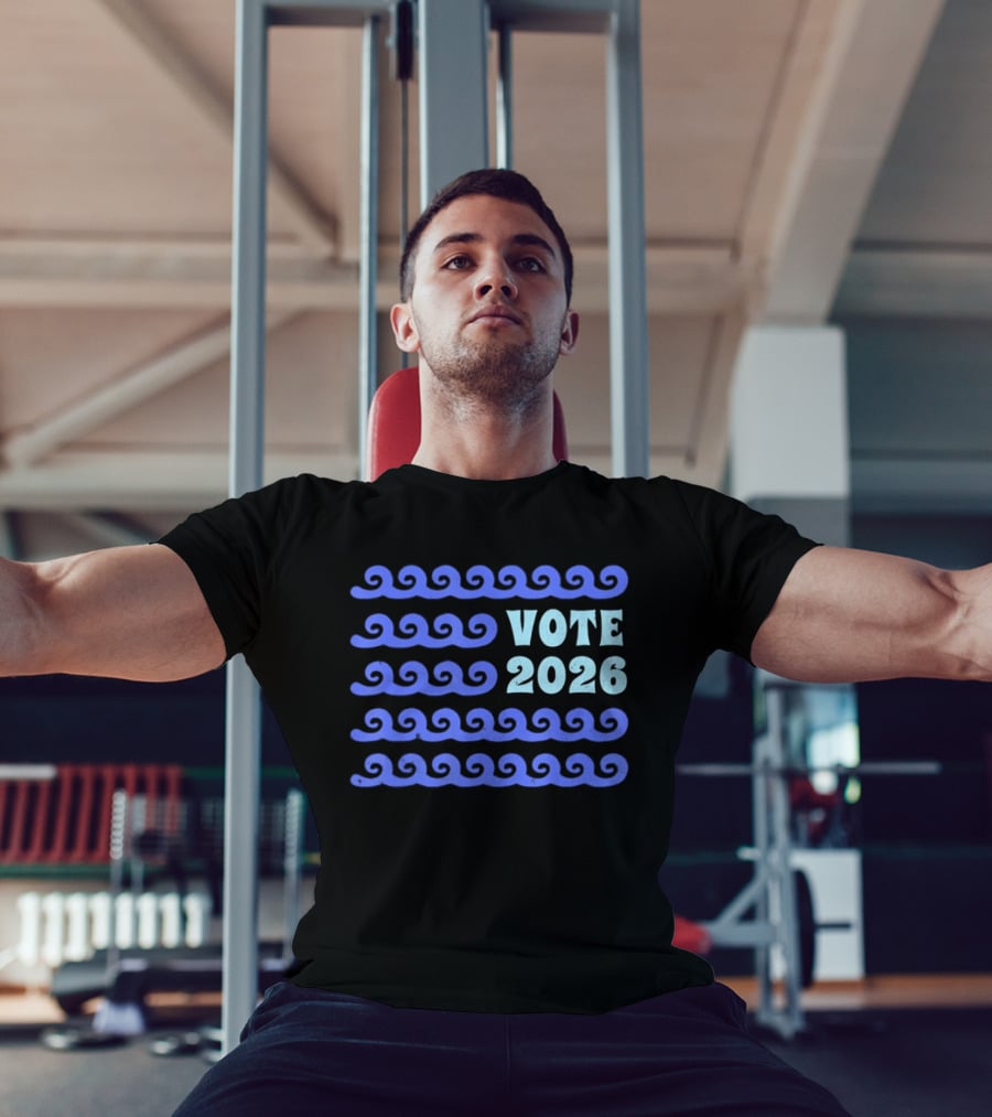 Vote 2026 Distressed Blue Wave Political Election T-Shirt