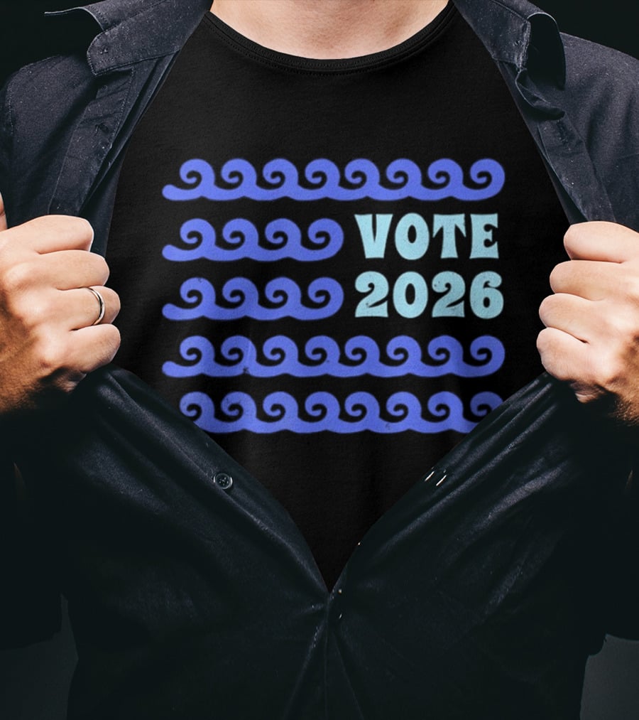 Vote 2026 Distressed Blue Wave Political Election T-Shirt