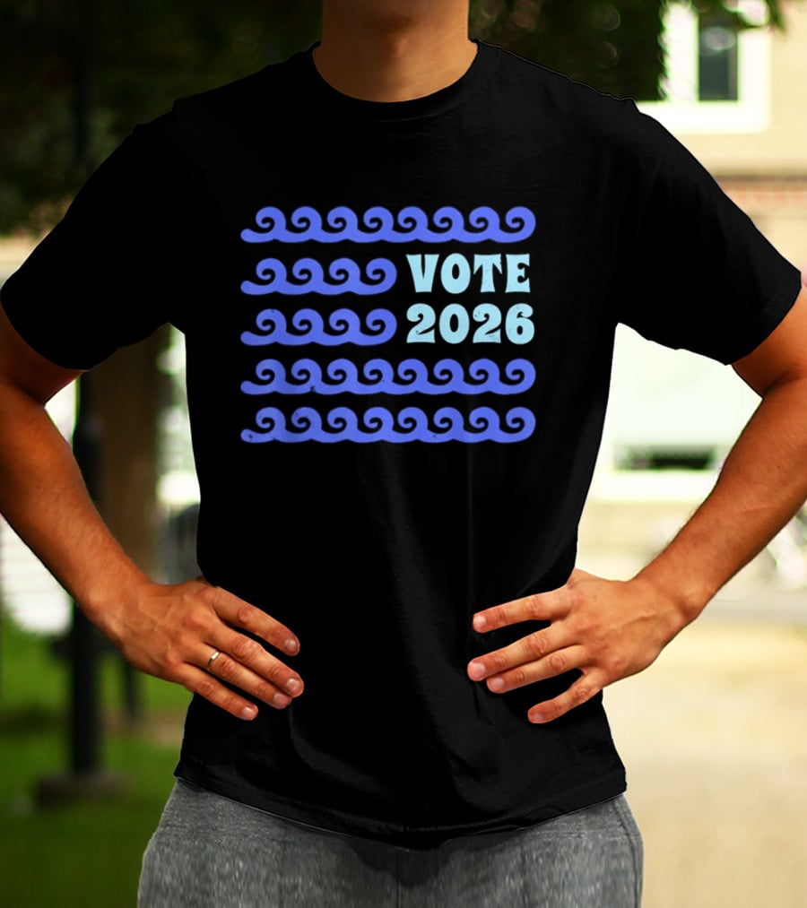 Vote 2026 Distressed Blue Wave Political Election T-Shirt