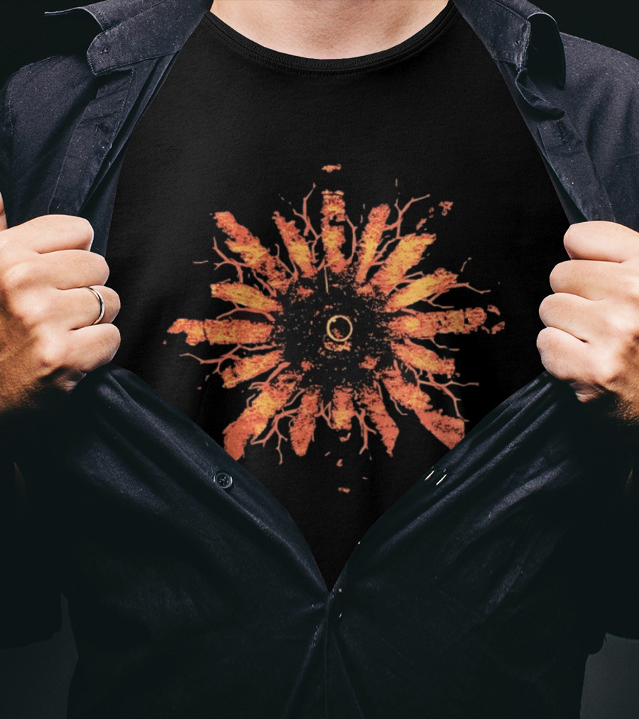 Orange Sun Root Nature Burst Roots Radiating Energy T-Shirt