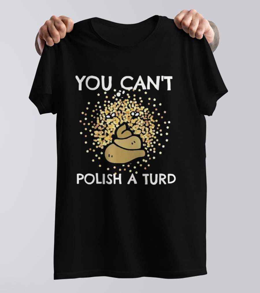 You Can't Polish A Turd Funny Poop Idiom With Glitter Effect T-Shirt