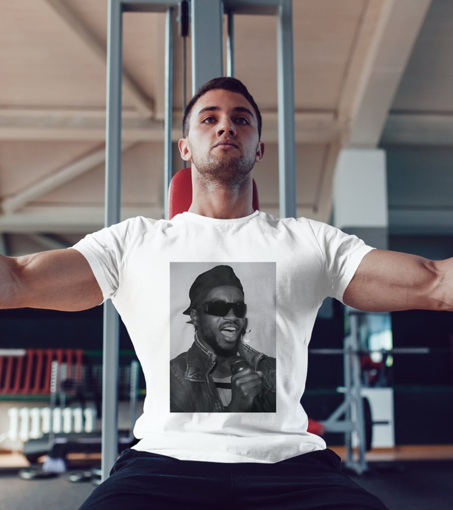 Ata Kak Iconic Ghanaian Musician Highlife Style Sunglasses Microphone Denim Jacket T-Shirt