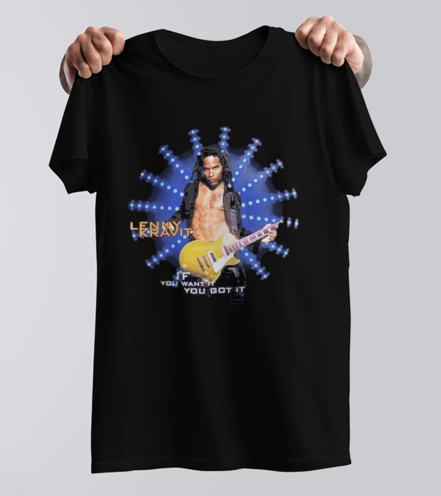 Lenny Kravitz 1993 If You Want It You Got It Yellow Guitar T-Shirt