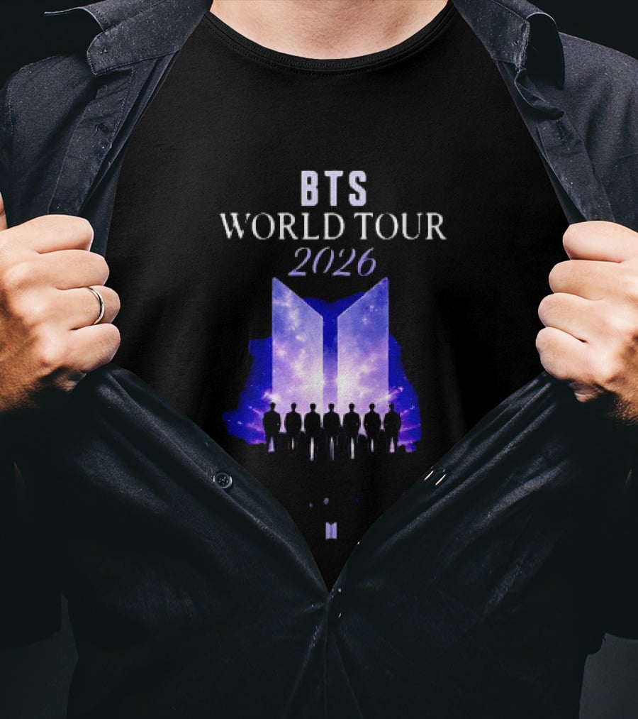 BTS World Tour 2026 Forever We Are Young Concert Silhouettes Galaxy T-Shirt