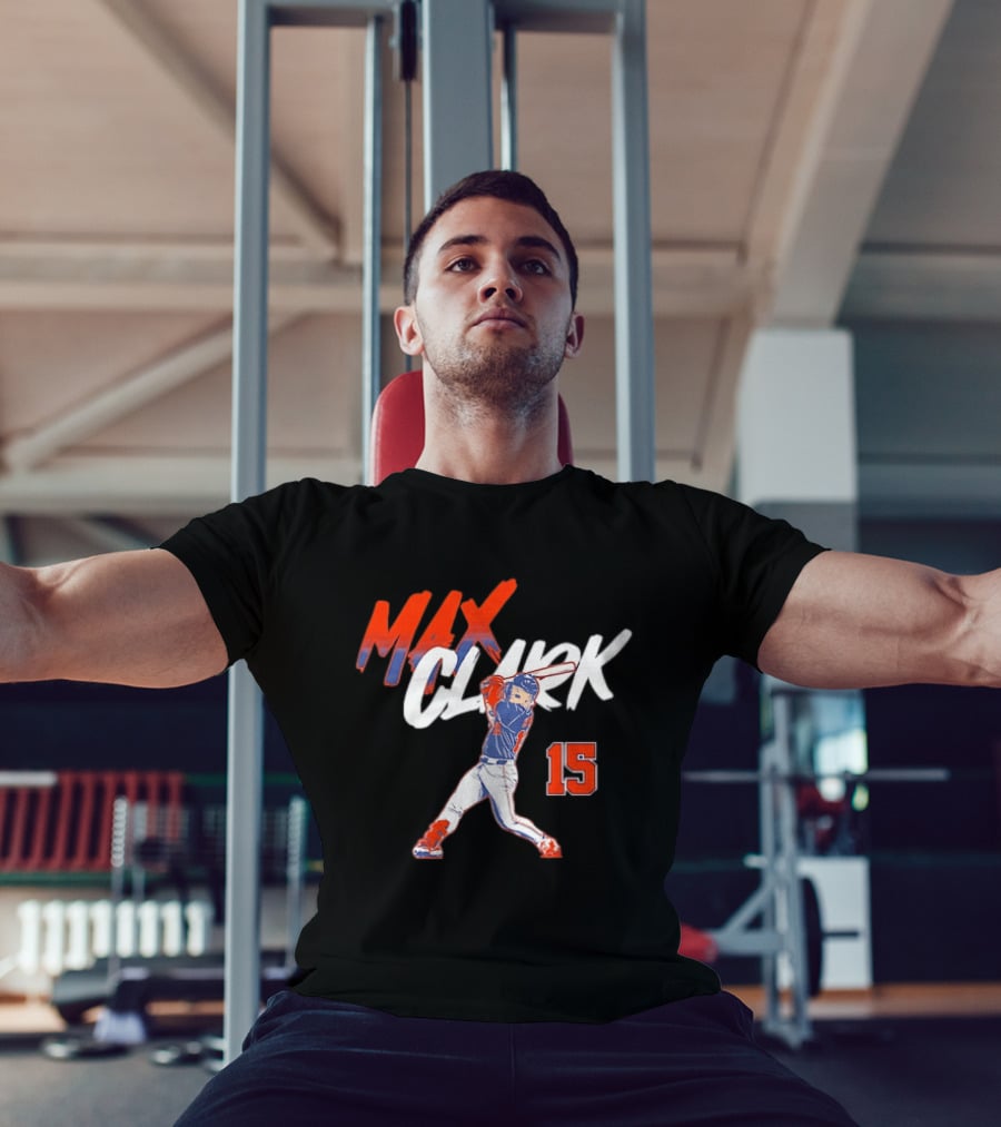 Max Clark Detroit Tigers 15 Baseball Player Hitting Action T-Shirt