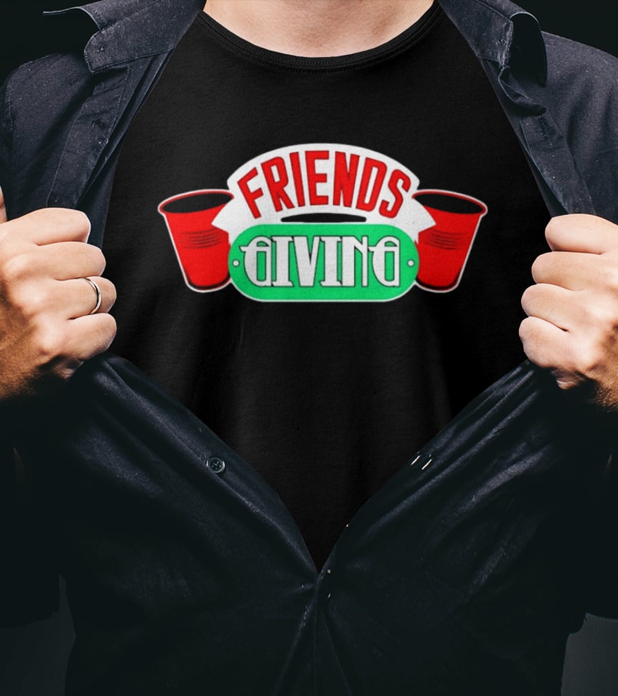 Friends Giving Red Solo Cup Party Thanksgiving Celebration T-Shirt