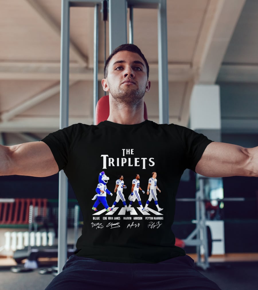 The Triplets Blue Edgerrin James Marvin Harrison Peyton Manning Indianapolis Colts T-Shirt
