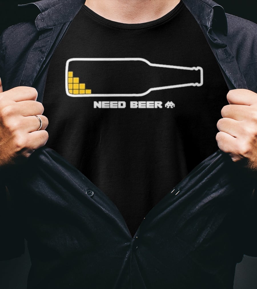 Need Beer Bottle Pixel T-Shirt