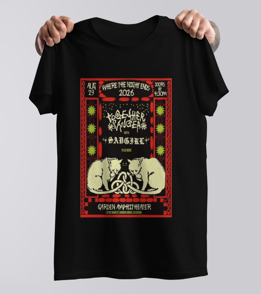 Together Sanguis Garden Amphitheater Concert August 29 2026 Featuring Sadgirl Where The Night Ends T-Shirt